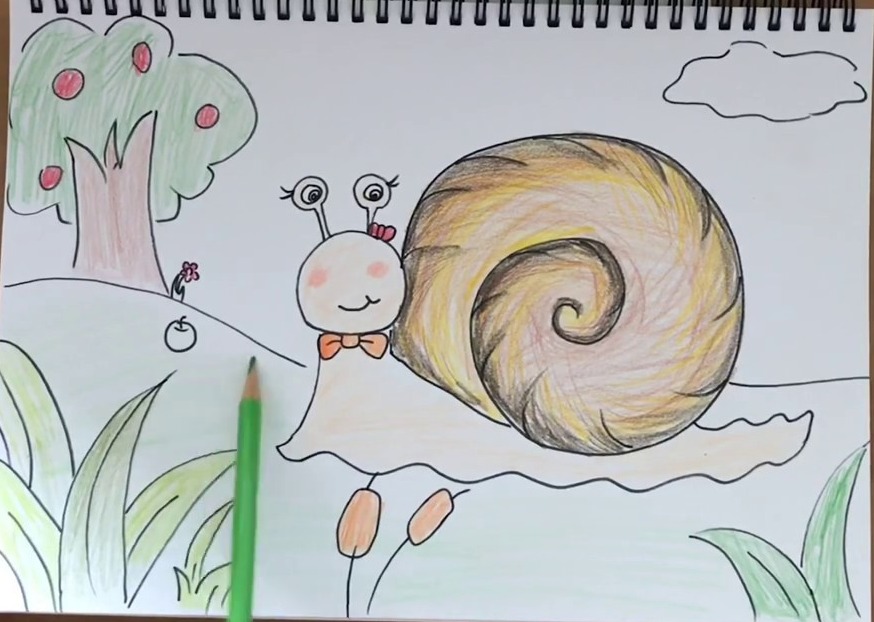 Child's drawing of a happy puppy